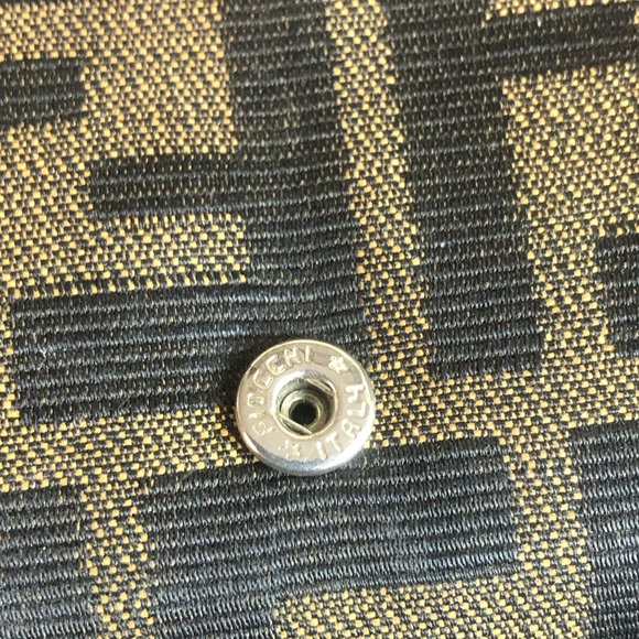 FENDI Zucca Navy Canvas and Brown Leather Snap Wallet 8 Credit Cards 4 Billfolds - Picture 6 of 16